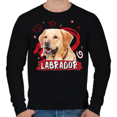 PRINTFASHION Labrador firka - Férfi pulóver - Fekete