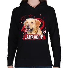 PRINTFASHION Labrador firka - Női kapucnis pulóver - Fekete női pulóver, kardigán