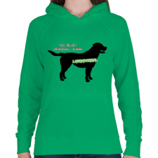 PRINTFASHION Labrador - Női kapucnis pulóver - Zöld női pulóver, kardigán