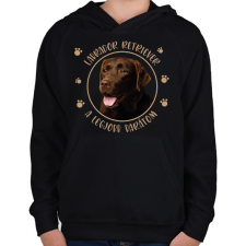 PRINTFASHION Labrador Retriever - Legjobb barát - Gyerek kapucnis pulóver - Fekete gyerek pulóver, kardigán