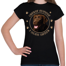 PRINTFASHION Labrador Retriever - Legjobb barát - Női póló - Fekete női póló