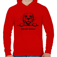 PRINTFASHION Labrador Retriver - Férfi kapucnis pulóver - Piros