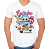 PRINTFASHION labubu-at-car-seeklogo - Férfi V-nyakú póló - Fehér
