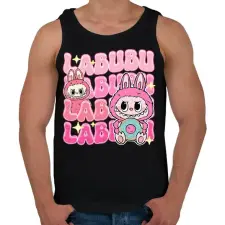 PRINTFASHION Labubu - Férfi atléta - Fekete női trikó