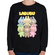 PRINTFASHION Labubu Monsters - Gyerek pulóver - Fekete