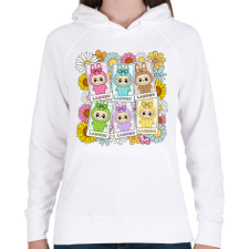 PRINTFASHION Labubu - Női kapucnis pulóver - Fehér női pulóver, kardigán