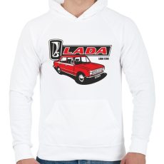 PRINTFASHION lada 1200 - Férfi kapucnis pulóver - Fehér