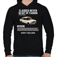 PRINTFASHION Lada 2105 - Férfi kapucnis pulóver - Fekete