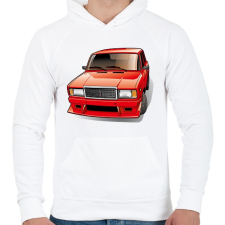 PRINTFASHION Lada - Férfi kapucnis pulóver - Fehér férfi pulóver, kardigán