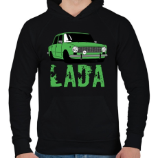 PRINTFASHION lada - Férfi kapucnis pulóver - Fekete