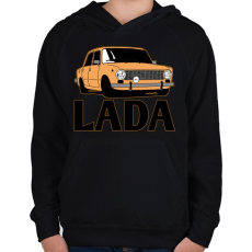 PRINTFASHION Lada - Gyerek kapucnis pulóver - Fekete
