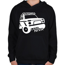 PRINTFASHION Lada Niva - Gyerek kapucnis pulóver - Fekete gyerek pulóver, kardigán