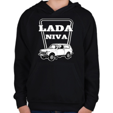 PRINTFASHION lada niva - Gyerek kapucnis pulóver - Fekete gyerek pulóver, kardigán