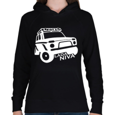 PRINTFASHION Lada Niva - Női kapucnis pulóver - Fekete