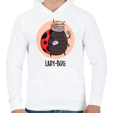 PRINTFASHION Lady-Bug - Férfi kapucnis pulóver - Fehér férfi pulóver, kardigán