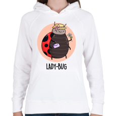 PRINTFASHION Lady-Bug - Női kapucnis pulóver - Fehér
