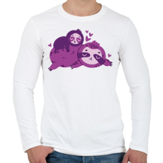 PRINTFASHION Lajhár család - Férfi hosszú ujjú póló - Fehér