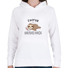 PRINTFASHION Lajhár Energy saving mode - Női kapucnis pulóver - Fehér női pulóver, kardigán