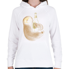 PRINTFASHION Lajhár és sör - Női kapucnis pulóver - Fehér