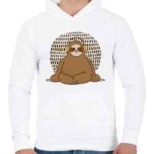 PRINTFASHION Lajhár fejhallgatóval - Férfi kapucnis pulóver - Fehér férfi pulóver, kardigán