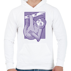 PRINTFASHION Lajhár - Férfi kapucnis pulóver - Fehér