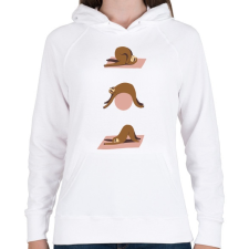 PRINTFASHION Lajhár jóga - Női kapucnis pulóver - Fehér női pulóver, kardigán