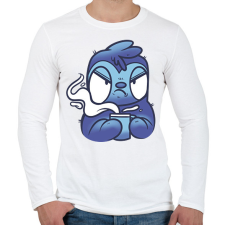 PRINTFASHION Lajhár kávéval - Férfi hosszú ujjú póló - Fehér férfi póló