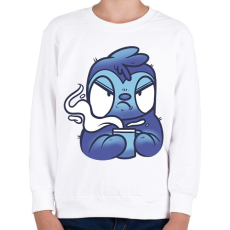 PRINTFASHION Lajhár kávéval - Gyerek pulóver - Fehér