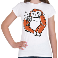 PRINTFASHION Lajhár kávéval - Női póló - Fehér női póló