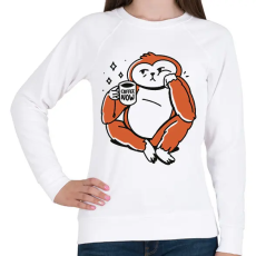 PRINTFASHION Lajhár kávéval - Női pulóver - Fehér