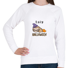 PRINTFASHION Lajhár Lazy Halloween - Női pulóver - Fehér női pulóver, kardigán