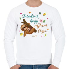 PRINTFASHION Lajhár lógás - anya - Férfi pulóver - Fehér