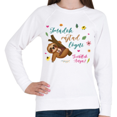 PRINTFASHION Lajhár lógás - gyerek - Női pulóver - Fehér