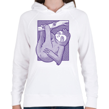 PRINTFASHION Lajhár - Női kapucnis pulóver - Fehér női pulóver, kardigán