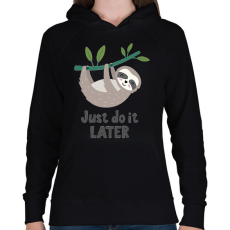 PRINTFASHION Lajhár  - Női kapucnis pulóver - Fekete