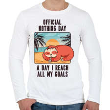 PRINTFASHION Lajhár - semmittevős nap - Férfi hosszú ujjú póló - Fehér férfi póló