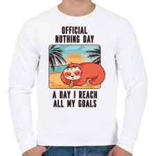 PRINTFASHION Lajhár - semmittevős nap - Férfi pulóver - Fehér férfi pulóver, kardigán