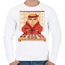 PRINTFASHION Lajhár sushival - Férfi pulóver - Fehér férfi pulóver, kardigán