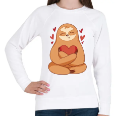 PRINTFASHION Lajhár szívvel - Női pulóver - Fehér