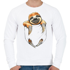 PRINTFASHION Lajhár zsebben - Férfi pulóver - Fehér férfi pulóver, kardigán