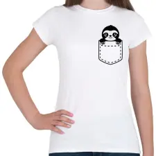 PRINTFASHION Lajhár zsebben - Női póló - Fehér női póló