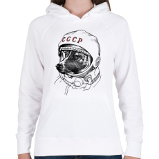 PRINTFASHION Lajka - Női kapucnis pulóver - Fehér