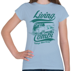 PRINTFASHION Lakókocsi - Női póló - Világoskék