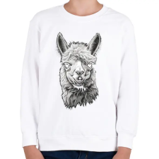 PRINTFASHION Láma fej - Gyerek pulóver - Fehér gyerek pulóver, kardigán