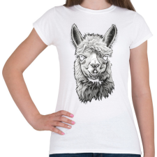 PRINTFASHION Láma fej - Női póló - Fehér női póló