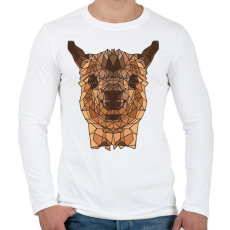 PRINTFASHION Láma - Férfi hosszú ujjú póló - Fehér