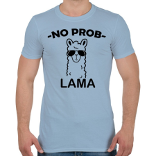 PRINTFASHION Láma  - Férfi póló - Világoskék férfi póló