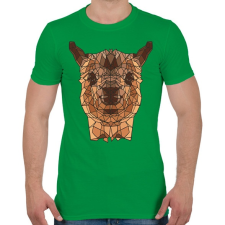 PRINTFASHION Láma - Férfi póló - Zöld férfi póló