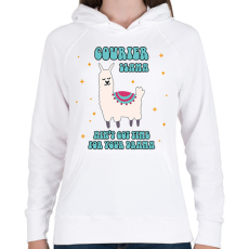 PRINTFASHION Láma futár - Női kapucnis pulóver - Fehér