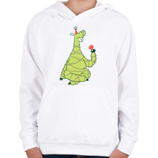 PRINTFASHION Láma karácsonyfa - Gyerek kapucnis pulóver - Fehér